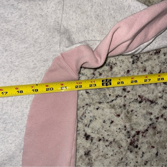 American Eagle Ahh-Mazingly Soft XS Oversized Quarter Zip Pink Gray Coloblock - Picture 5 of 6
